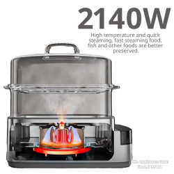 Cuiseur vapeur électrique double couche JOYOUNG 14 L - Repas sains et délicieux